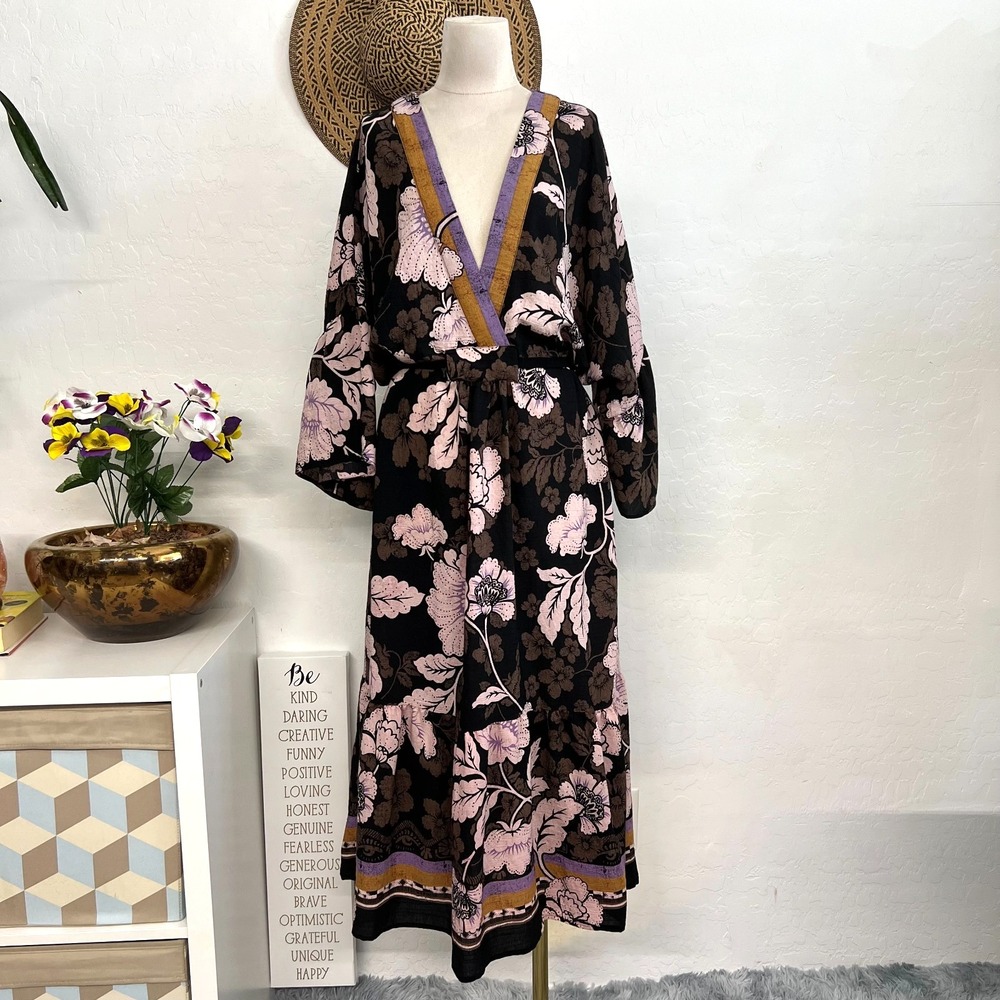 Sofia floral midi summer dress XXXL (22) soft light flowy pockets boho romantic